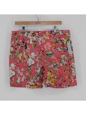 NEW Blue Sol Coral Floral Print Shorts Woman Size  1X